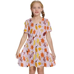Thanksgiving-004 Kids  Short Sleeve Tiered Mini Dress by nateshop