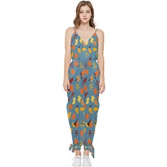 Thanksgiving-005 Sleeveless Tie Ankle Chiffon Jumpsuit by nateshop