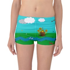 Frog Log Stream River Wallpaper Boyleg Bikini Bottoms