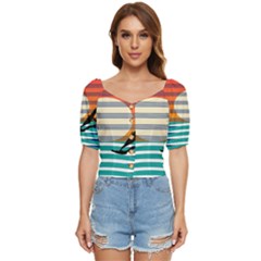 Waves Windsurfer Sun Button Up Blouse