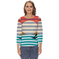 Waves Windsurfer Sun Cut Out Wide Sleeve Top