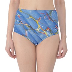 Art Marble Stone Rock Pattern Design Wallpaper Classic High-waist Bikini Bottoms