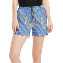 Art Marble Stone Rock Pattern Design Wallpaper Women s Runner Shorts by Ravend