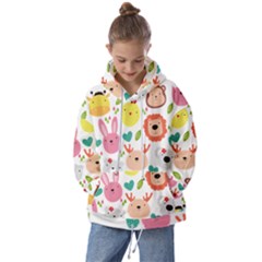 Cute Animals Cartoon Seamless Background Kids  Oversized Hoodie by danenraven