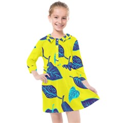 Sheets Pattern Picture Detail Kids  Quarter Sleeve Shirt Dress