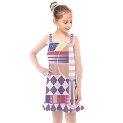 Abstract Shapes Colors Gradient Kids  Overall Dress