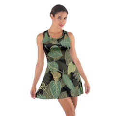 Autumn Fallen Leaves Dried Leaves Cotton Racerback Dress by Ravend