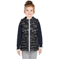 Black Background Text Overlay  Mathematics Formula Kids  Hooded Puffer Vest by danenraven