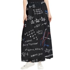 Black Background Text Overlay  Mathematics Formula Maxi Chiffon Skirt by danenraven