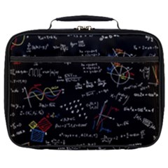 Black Background Text Overlay  Mathematics Formula Full Print Lunch Bag by danenraven