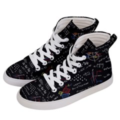 Black Background Text Overlay  Mathematics Formula Women s Hi-top Skate Sneakers by danenraven