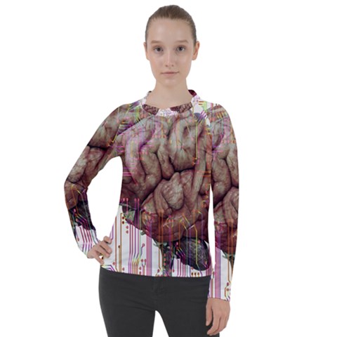 Brain Think Neurons Circuit Women s Pique Long Sleeve Tee by Wegoenart