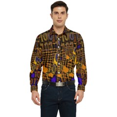 Binary Code Transformation Men s Long Sleeve Pocket Shirt  by Wegoenart