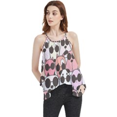 Cute-dog-seamless-pattern-background Flowy Camisole Tank Top