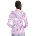 Beautiful cute animals pattern pink Beautiful cute animals pattern pink rainbow Drape Collar Cardigan View2