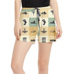 Egyptian-flat-style-icons Women s Runner Shorts by Jancukart