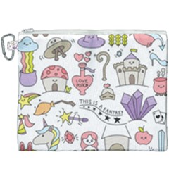 Fantasy-things-doodle-style-vector-illustration Canvas Cosmetic Bag (xxxl) by Jancukart