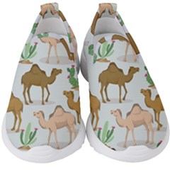 Camels-cactus-desert-pattern Kids  Slip On Sneakers