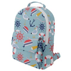 Nautical-marine-symbols-seamless-pattern Flap Pocket Backpack (small)