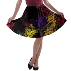 Abstract Painting Colorful A-line Skater Skirt by Wegoenart