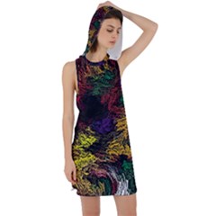 Abstract Painting Colorful Racer Back Hoodie Dress by Wegoenart