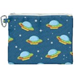 Seamless Pattern Ufo With Star Space Galaxy Background Canvas Cosmetic Bag (XXL)