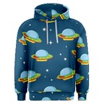 Seamless Pattern Ufo With Star Space Galaxy Background Men s Overhead Hoodie