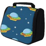 Seamless Pattern Ufo With Star Space Galaxy Background Full Print Travel Pouch (Big)
