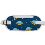 Seamless Pattern Ufo With Star Space Galaxy Background Rounded Waist Pouch