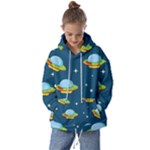 Seamless Pattern Ufo With Star Space Galaxy Background Kids  Oversized Hoodie