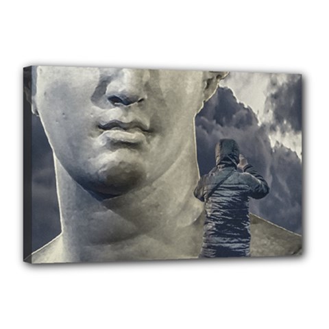Men Taking Photos Of Greek Goddess Canvas 18  X 12  (stretched) by dflcprintsclothing