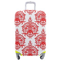 White And Red Ornament Damask Vintage Luggage Cover (medium) by ConteMonfrey