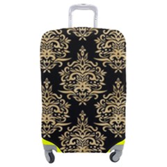 Black And Cream Ornament Damask Vintage Luggage Cover (medium) by ConteMonfrey