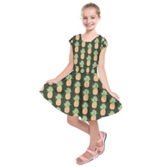 Pineapple Green Kids  Short Sleeve Dress by ConteMonfrey