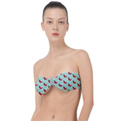 Small Mini Peppers Blue Classic Bandeau Bikini Top 