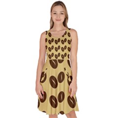 Coffee Beans Knee Length Skater Dress With Pockets by ConteMonfrey