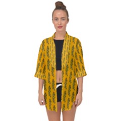 Yellow Lemon Branches Garda Open Front Chiffon Kimono by ConteMonfrey