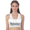 Going To Space - Cute Starship Doodle  Sports Bra View1