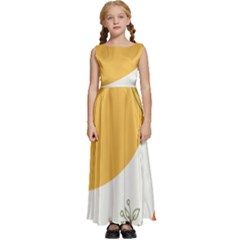 Multi Color Pattern Kids  Satin Sleeveless Maxi Dress by designsbymallika