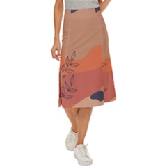 Orange Pattern Midi Panel Skirt by designsbymallika