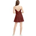 Diagonal Dark Red Small Plaids Geometric  Summer Frill Dress View2