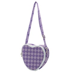 Diagonal Comfort Purple Plaids Heart Shoulder Bag by ConteMonfrey