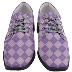 Diagonal Comfort Purple Plaids Women Heeled Oxford Shoes by ConteMonfrey
