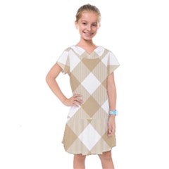 Clean Brown White Plaids Kids  Drop Waist Dress by ConteMonfrey