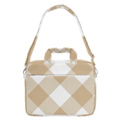 Clean Brown White Plaids Macbook Pro 16  Shoulder Laptop Bag by ConteMonfrey