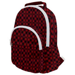 Diagonal Red Plaids Rounded Multi Pocket Backpack by ConteMonfrey