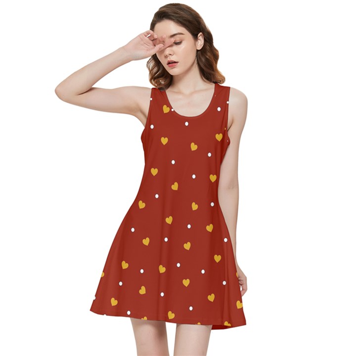 Red Yellow Love Heart Valentine Inside Out Racerback Dress