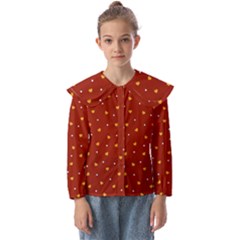 Red Yellow Love Heart Valentine Kids  Peter Pan Collar Blouse