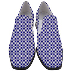 Blue Small Diagonal Plaids   Women Slip On Heel Loafers by ConteMonfrey