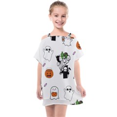 Halloween Jack O Lantern Vector Kids  One Piece Chiffon Dress by Ravend
